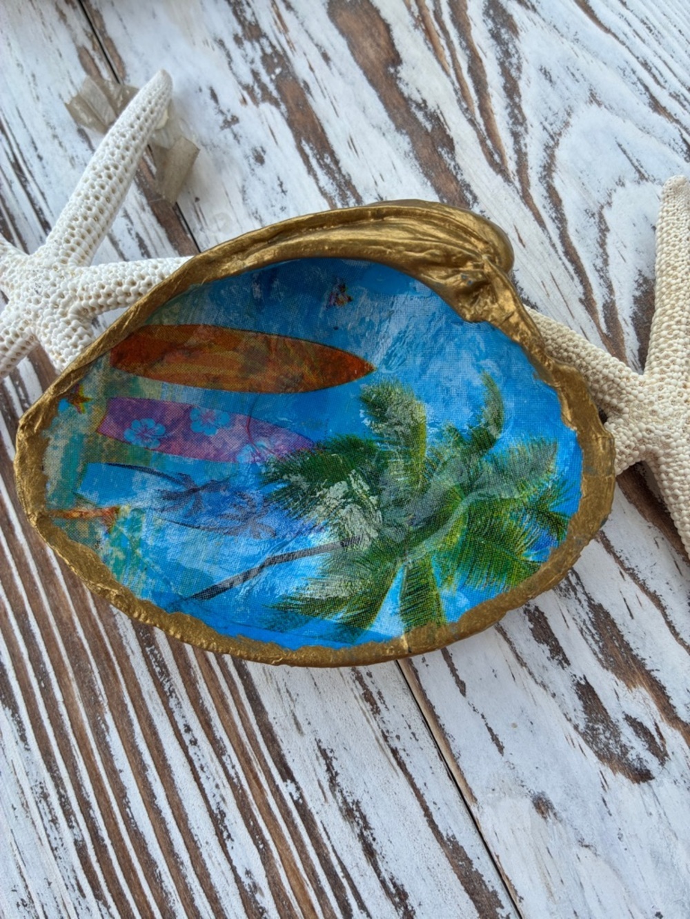Hand Crafted Tropical Surf Shell Trinket Dish